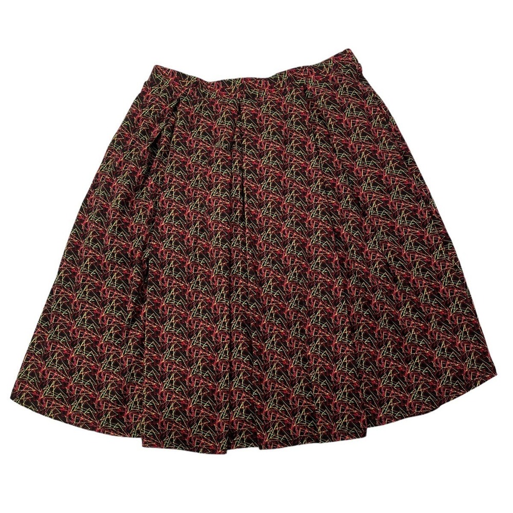 LuLaRoe Madison Women's L Large With Pockets Triangles Stretch Skirt Made in USA